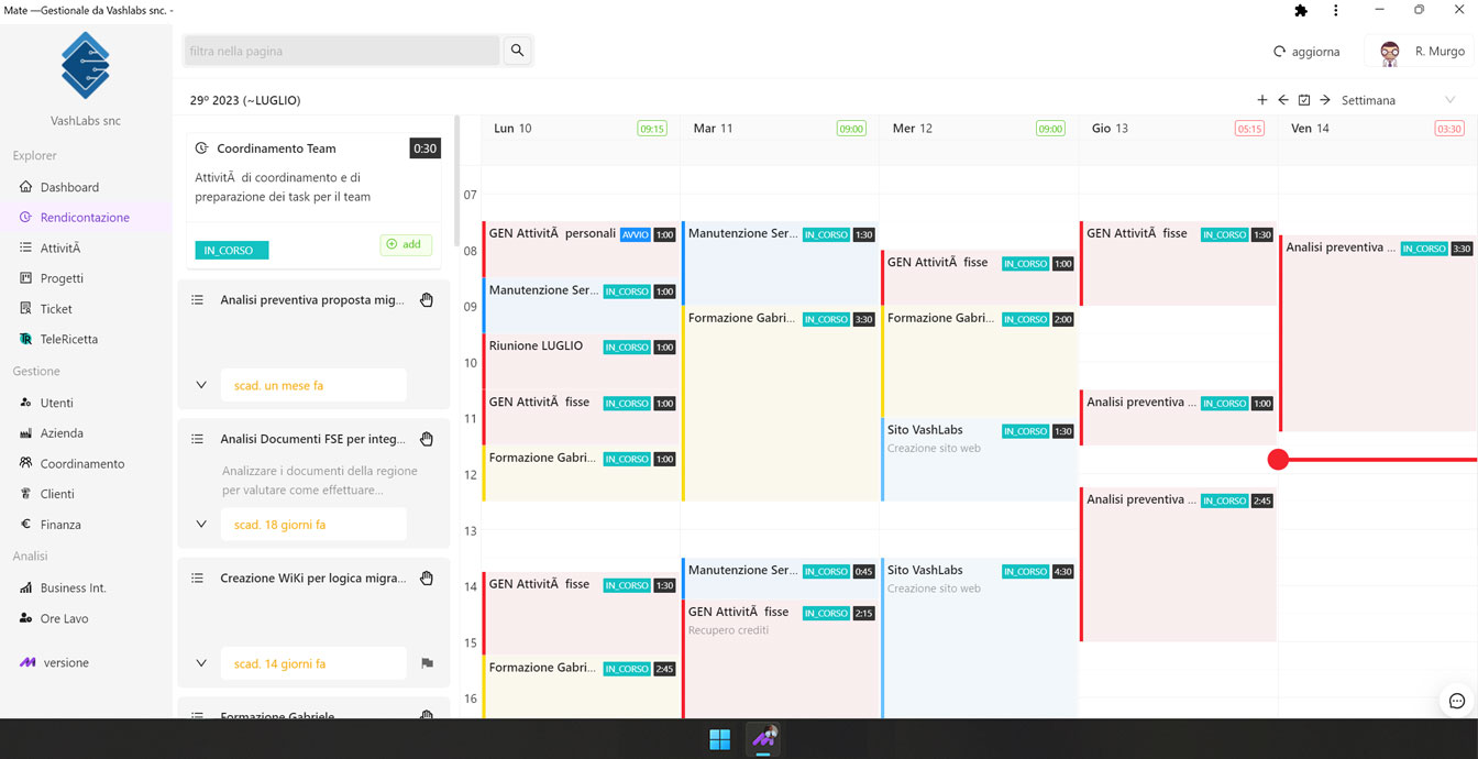 mate rendicontazione