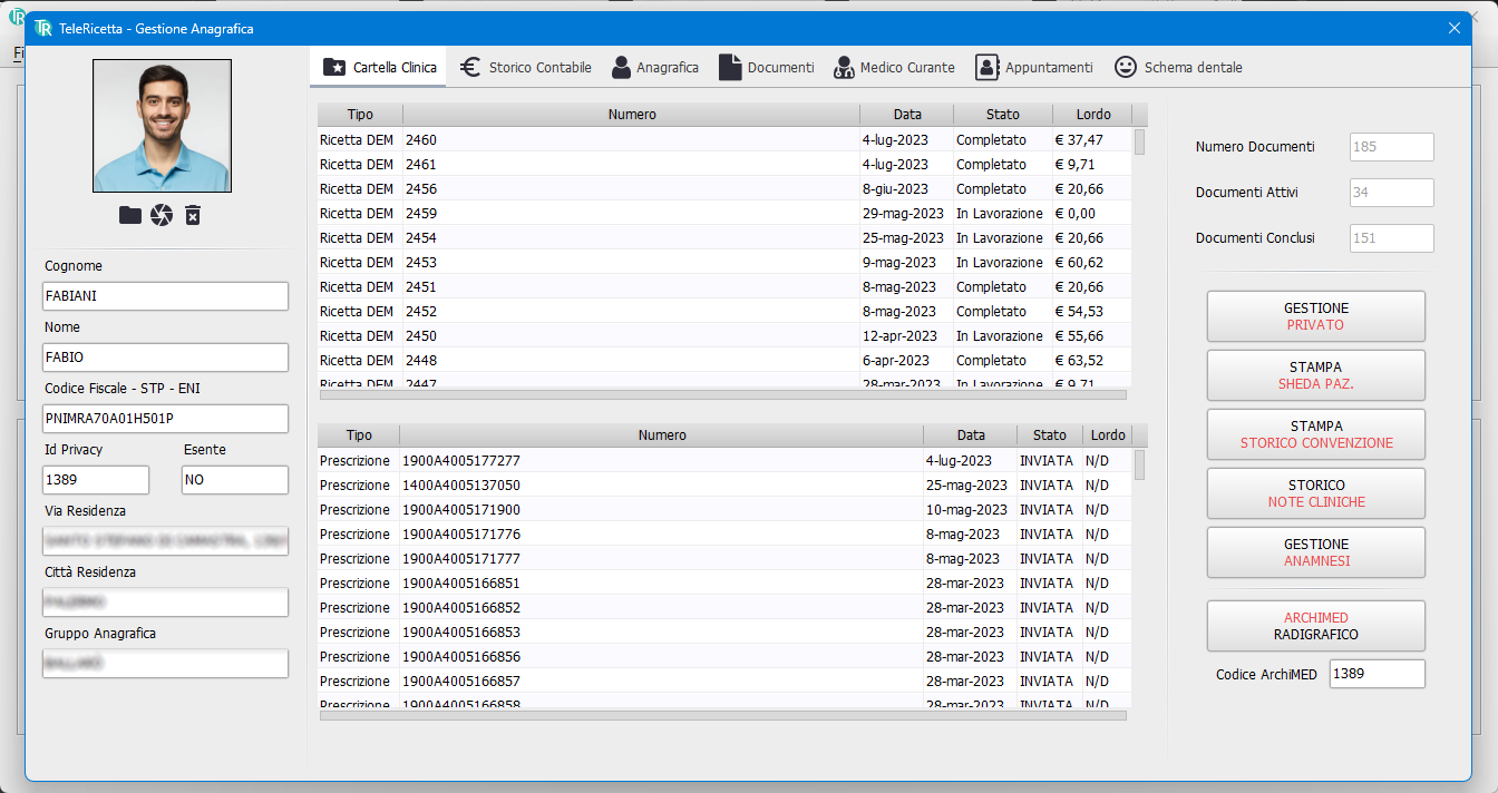 telericetta gestione paziente