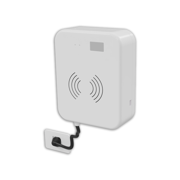 render del totem installato su una parete