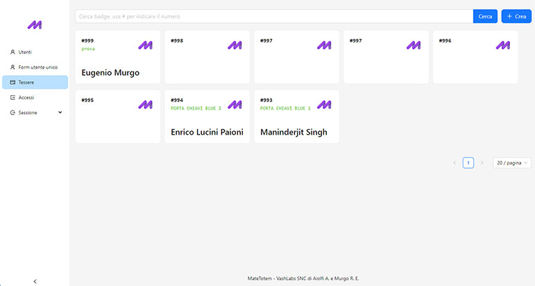 totem gestione tessere